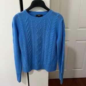 Aqua Women's Blue Cashmere Cable Knit Sweater